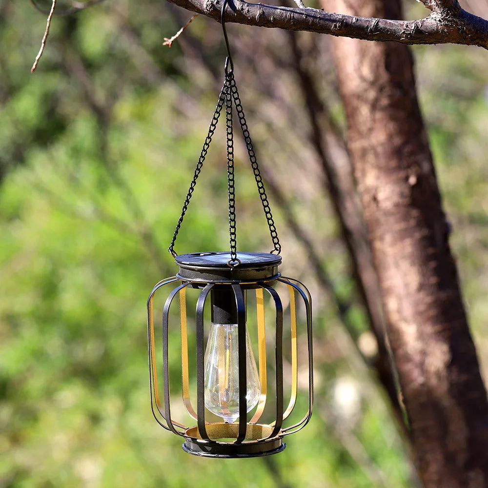 Solar Ironwork Lamps, Vintage Chandeliers, Outdoor Courtyard Decorations, and Hollow Lamps Are Extremely Bright Oasis Select cylindrical