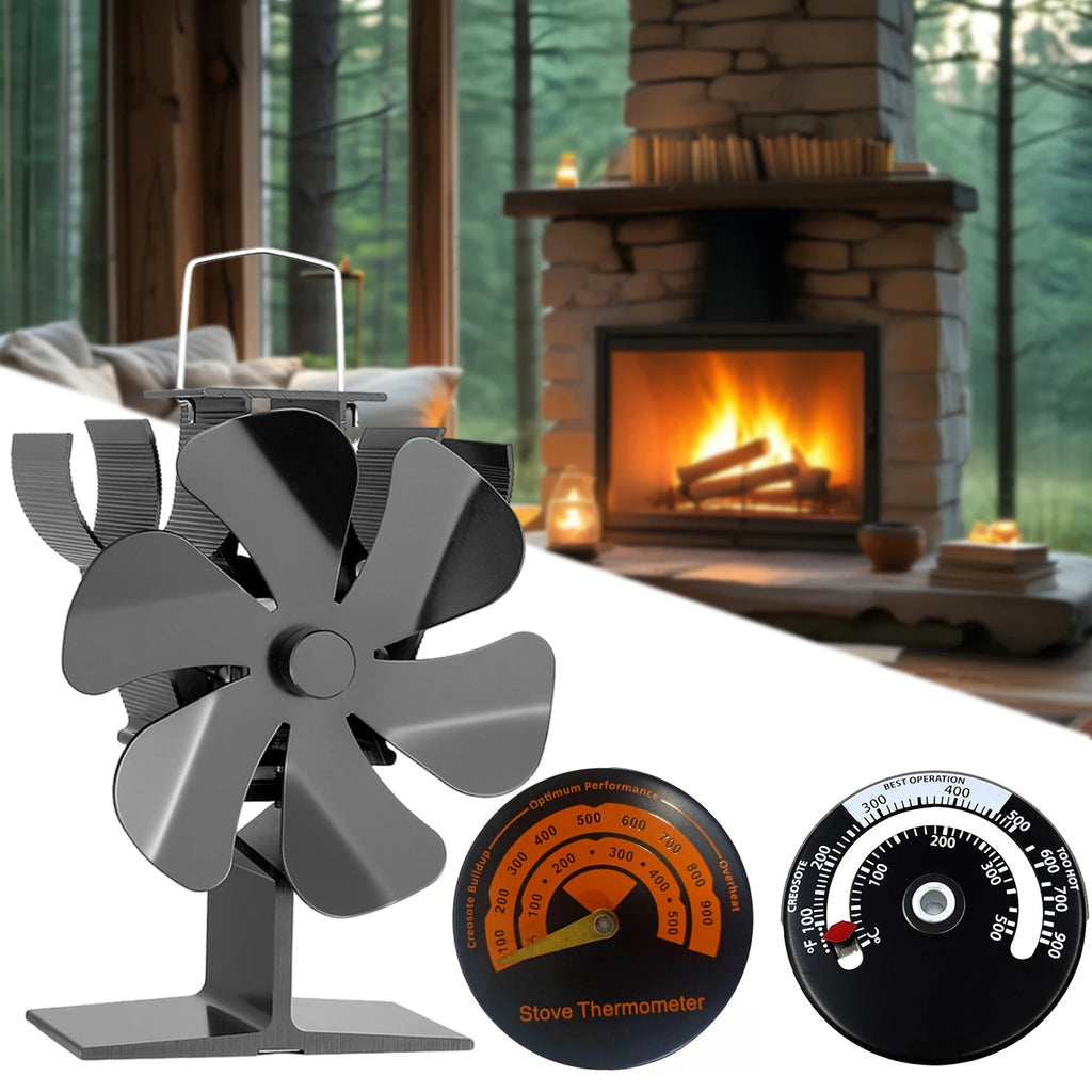 Heat Powered Stove Fan – 6-Blade Thermal Wood Burner Fan