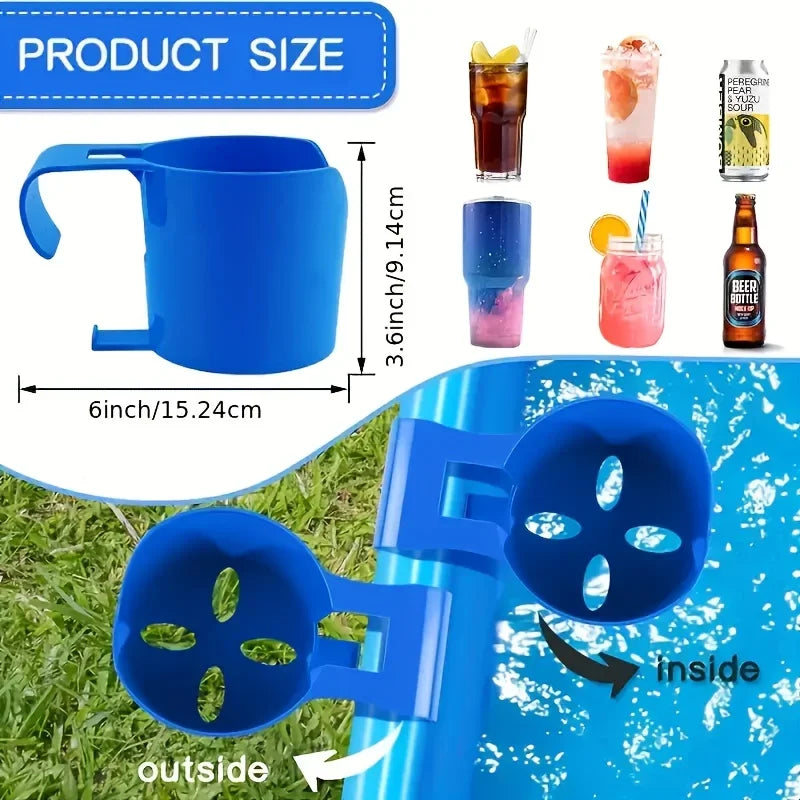 Heavy Duty Poolside Cup Holder No Drill Hanging Organizer with Strong Grip for Hot Tub Beach Patio Swimming Pool Accessories Oasis Select