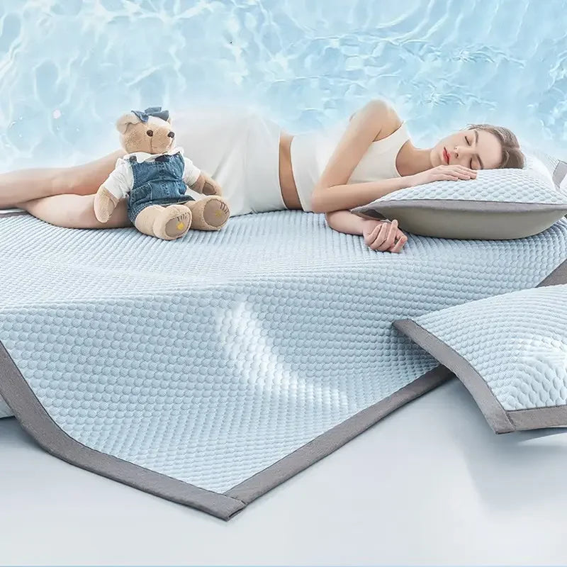 Cooling Bed Sheet Ice Silk Cold Feeling Mattress Cover for Summer Hot Weather Breathable Washable Bedding Use No Pillowcase Oasis Select