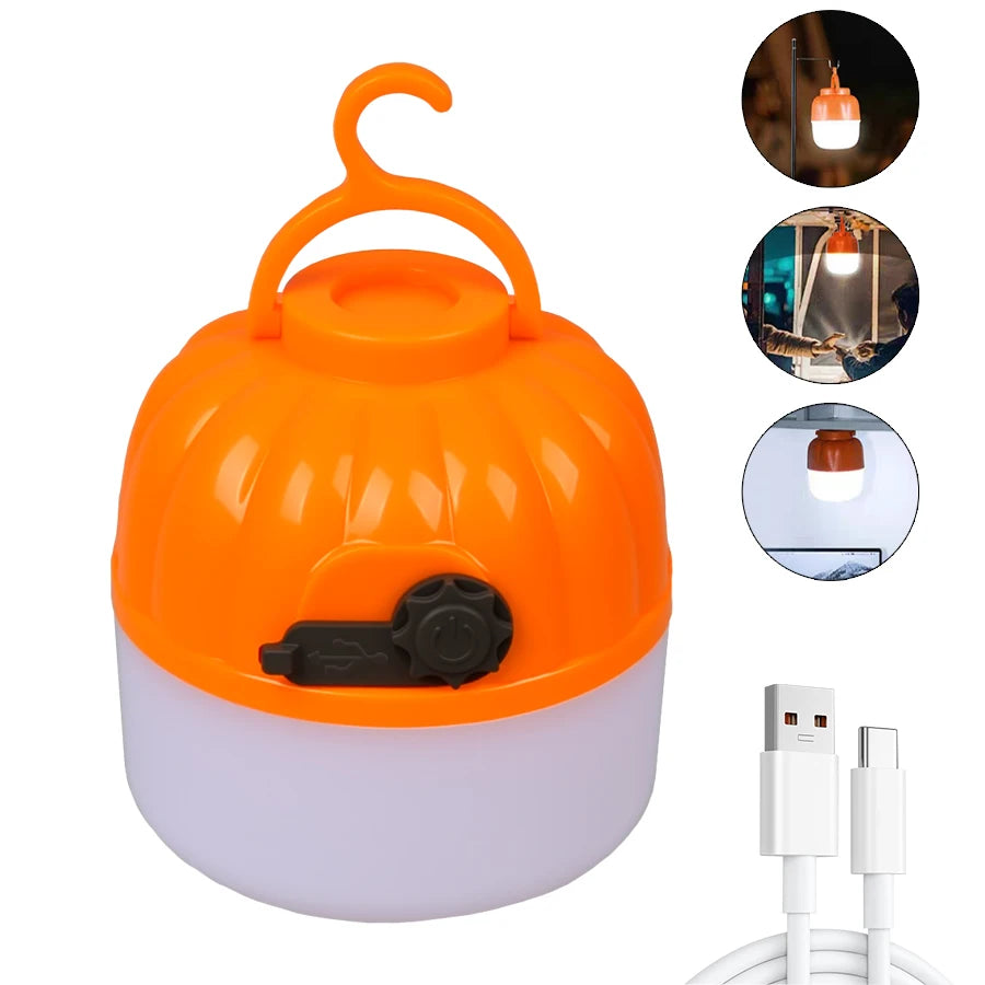 10W LED Portable Camping Light Built-in 1800mAh Battery USB Rechargeable Tent Lantern Outdoor Hiking Night Hanging Camping Lamp Oasis Select Style B