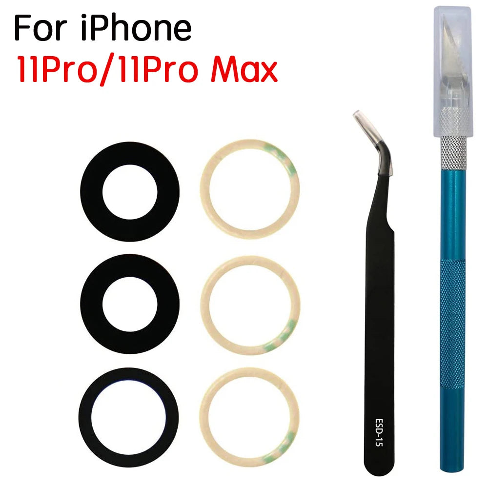 iPhone Rear Camera Glass Lens Replacement X–14 Pro Max + Tools