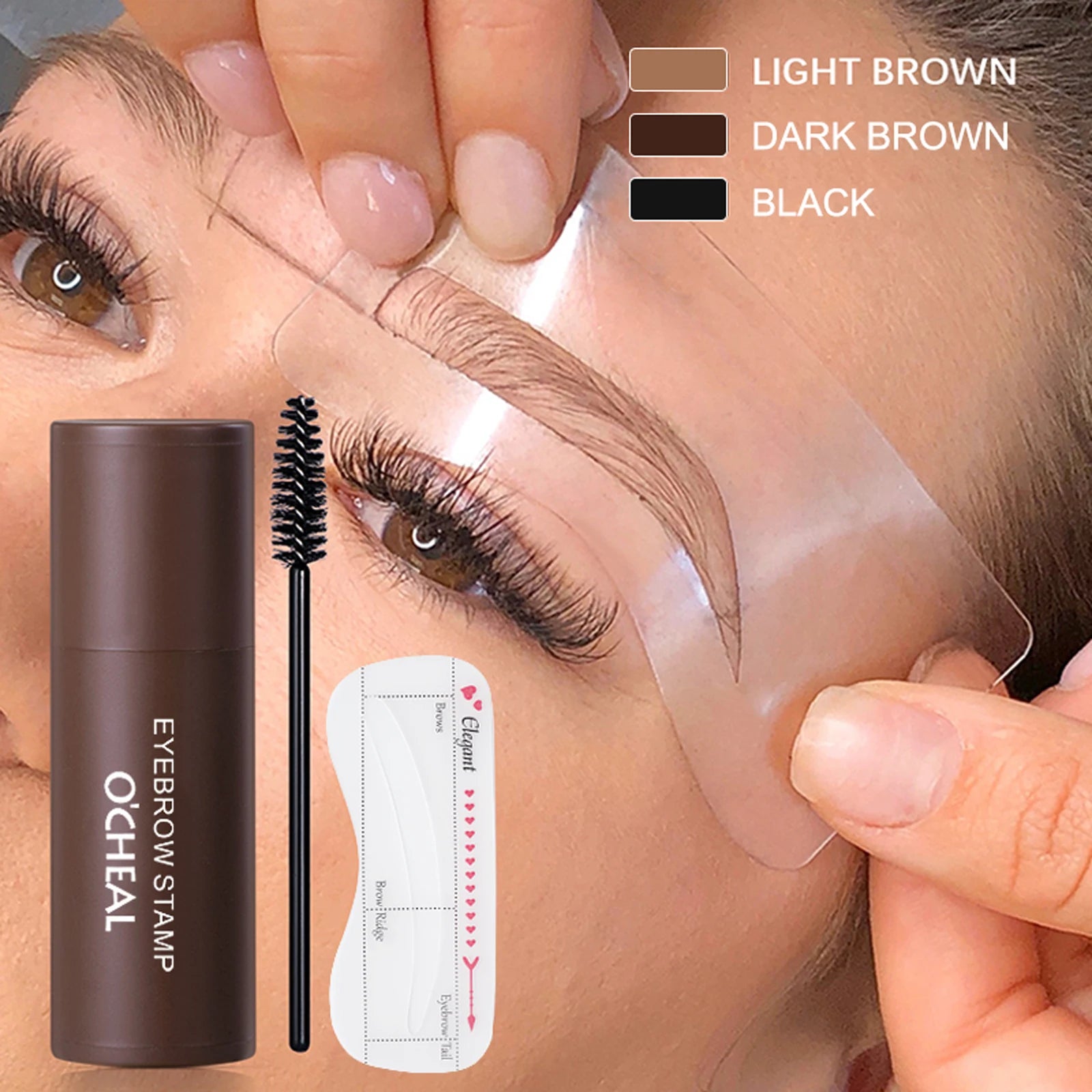 O'CHEAL Eyebrow Stamp & Hairline Shadow Powder Kit – 10 Pcs
