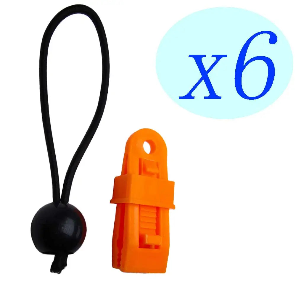 6pcs Tent Claws with Bungee Cord Balls Windproof Securing Alligator Clip Set for Tarps Canopy Sun Shade Beach Outdoor Camping Oasis Select orange 6pcs ball