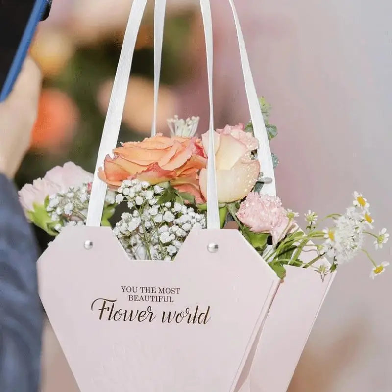 Portable Hollow-Out Flower Basket Gift Box | Bouquet Wrap