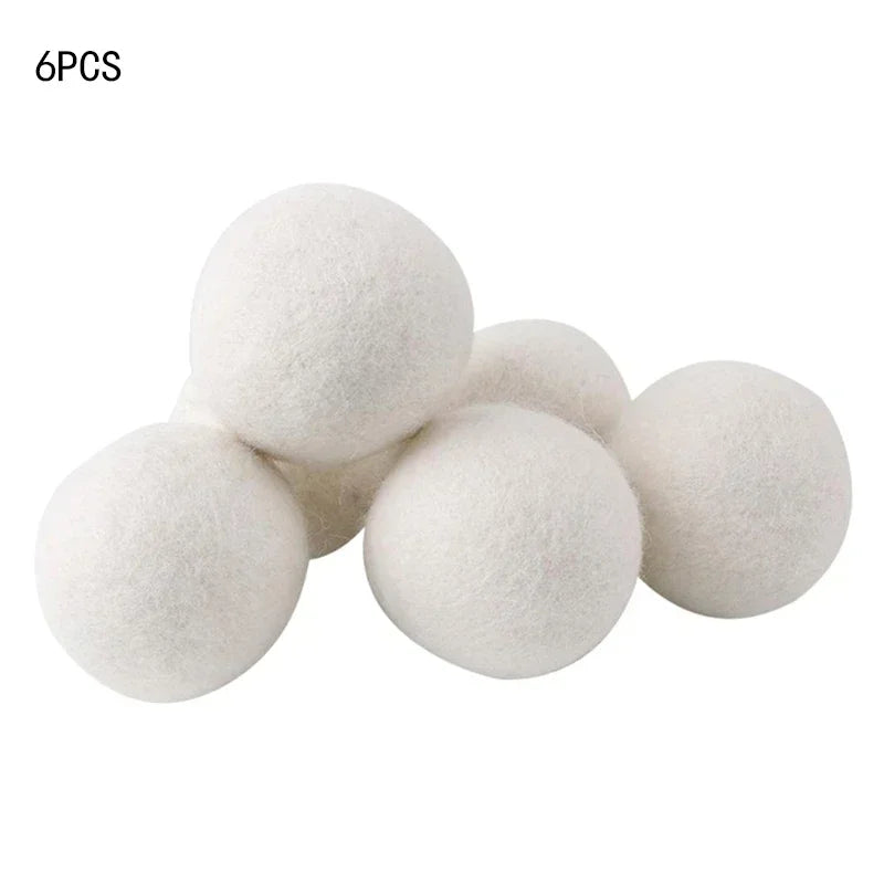 3/6-Pack Wool Dryer Balls Handmade Drying Balls Dryer Reusable Natural Fabric Softener Reduce Wrinkles and Decrease Drying Time
