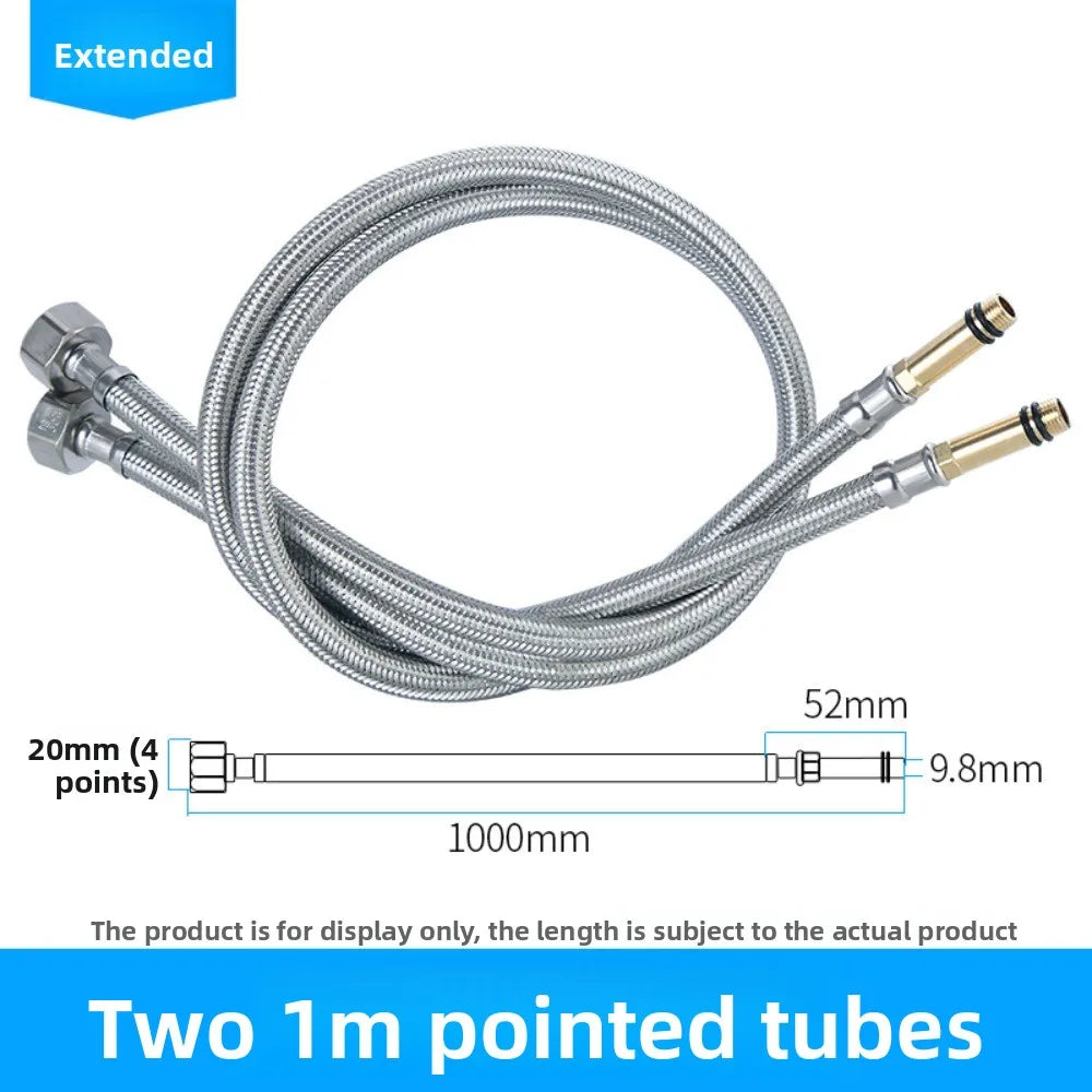 2pcs 1/2'' Stainless Steel Nylon Braided Tube Pipe Hose Silicone Plumbing Thermoresistant Tap Basin Faucet Sink Kitchen Bathroom Oasis Select 100cm 2pcs