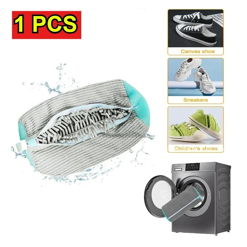 Sneaker Washing Net Bag To Wash Slippers Shoe Laundry Net Washing Machine Bag Slippers Shoes Bags Wash Slippers Washing Shoe Bag Oasis Select 1PCS-grey