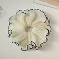 1/4Pcs New Korean Retro Folded Chiffon Oversize Scrunchies Women Sweet Temperament Fashion Exaggerated Hair Band Hair Accessorie Oasis Select Rice White