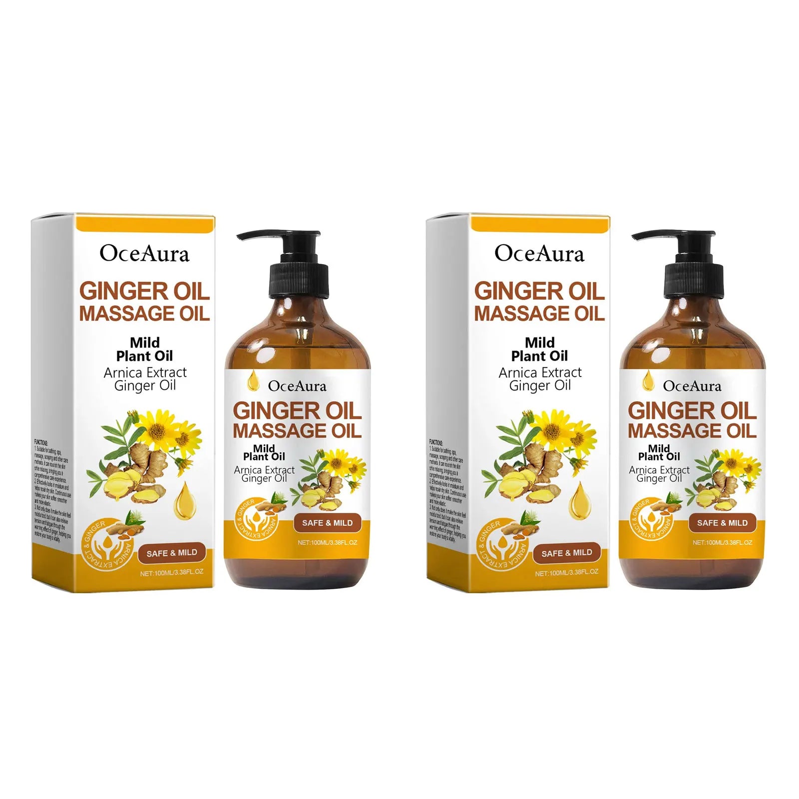 OceAura Ginger Body Massage Oil – Moisturizing & Tightening 100ml