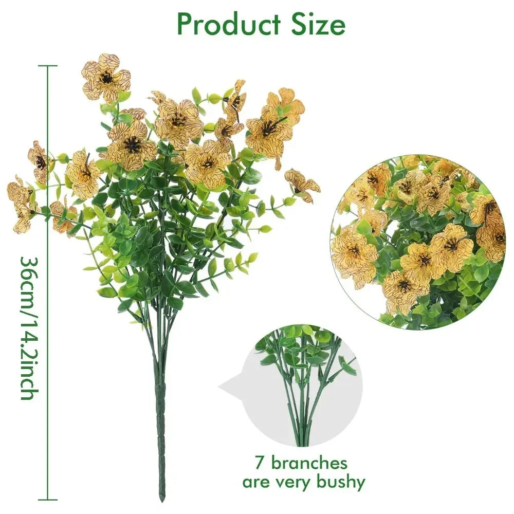 Aesthetic Violet Fall Flowers Eucalyptus Realistic Artificial Flower Front Porch Fake Mum For Outdoor Planters Oasis Select YL