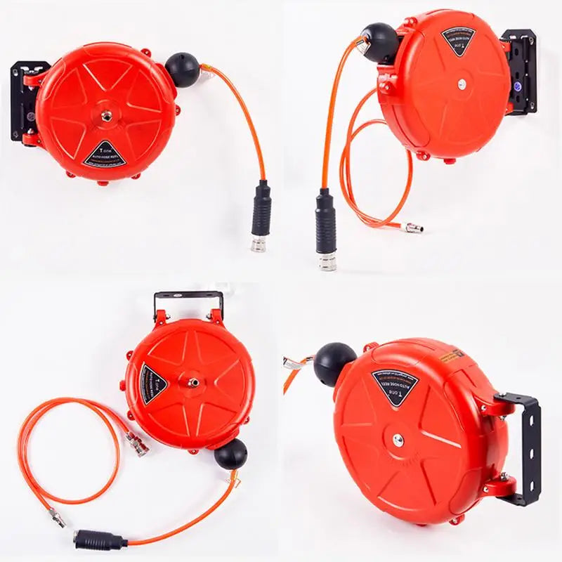 Air Hose Reel 10m Automatic Rewind Commercial Reel Wall Mounted With Swivel Bracket Quick Coupler Air Compressor Accessories Oasis Select