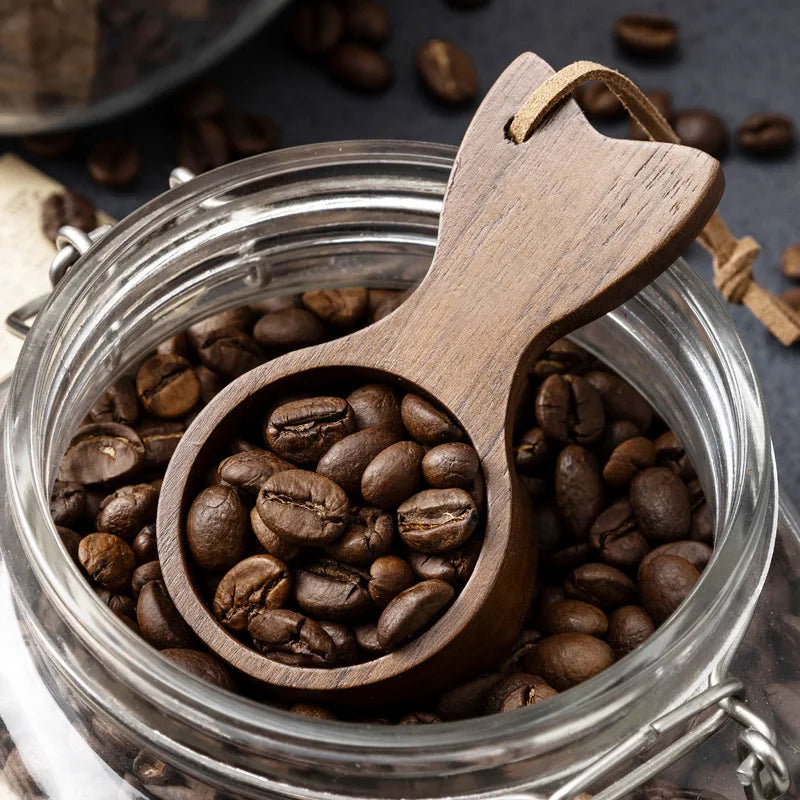 Walnut Wood Coffee Beans Solid Wood Measuring Spoon Coffee Powder Weighing Wooden Short Handled Coffee Spoon Oasis Select