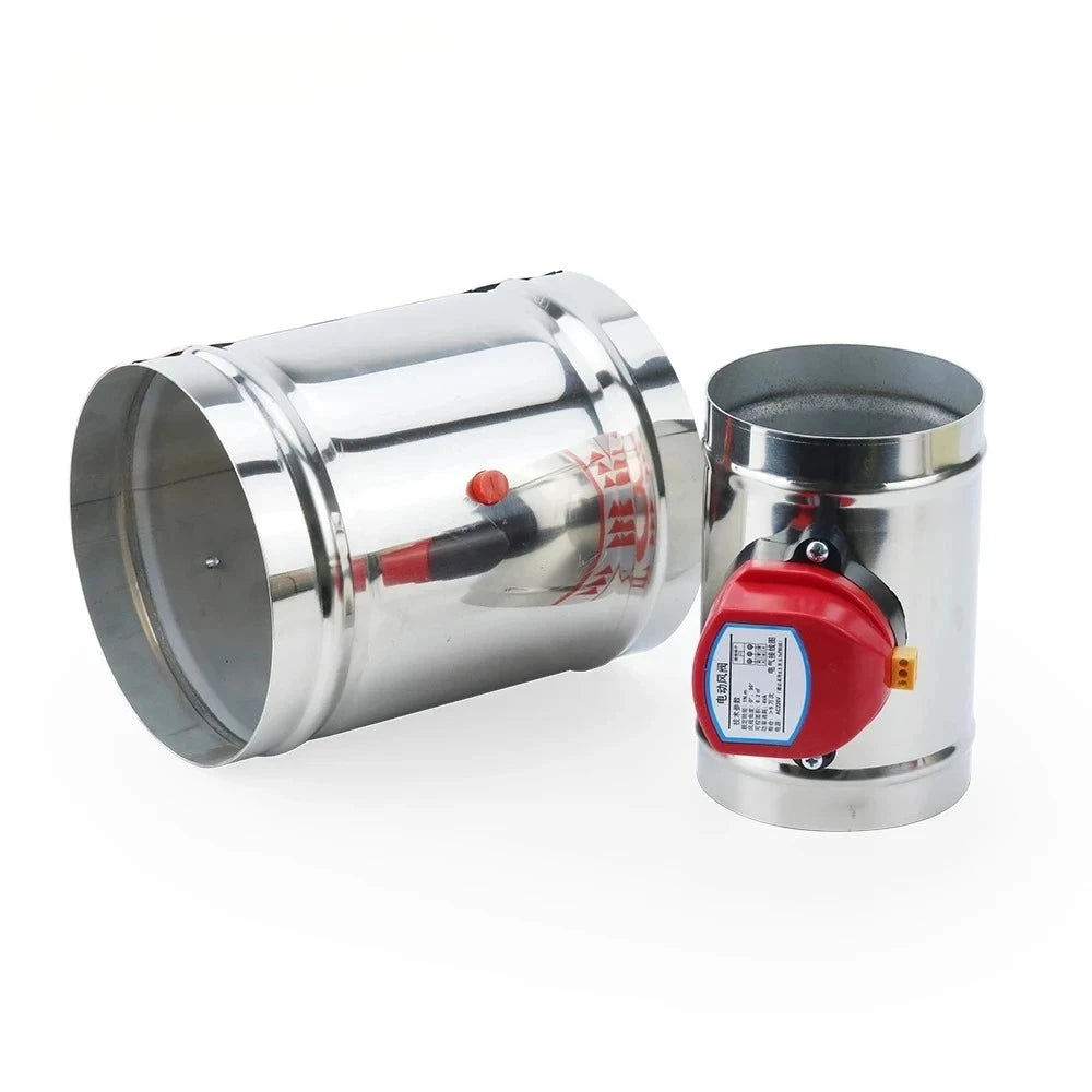 Air Damper Check Valve 100/125/150/200mm Stainless Steel 201 AC 220V DC12V DC 24V Electric Air Valve Motorized for Pipe 4" 5" 6" Oasis Select