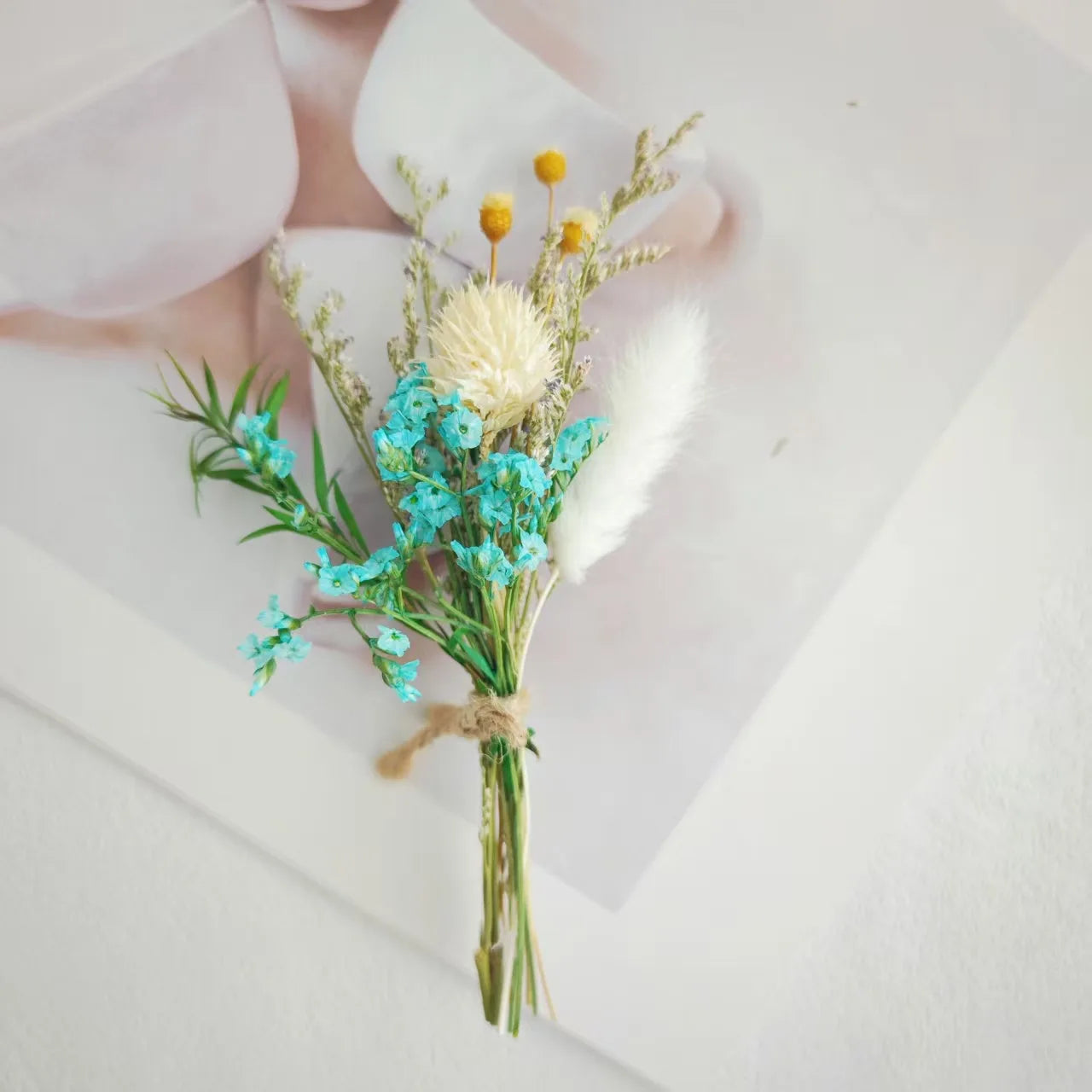 Dried Flower Mini Bouquet Bridal Bridesmaid Wedding Boutonniere Gift Box Decor DIY Material Kit Home Decor Oasis Select 6