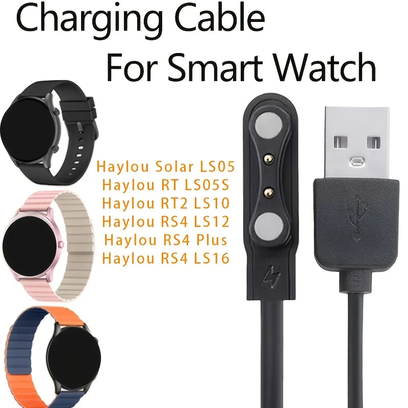 USB Charging Cable for Haylou Solar LS05 RT2 LS10 RS4 LS12 Smartwatch Charger Cable Oasis Select