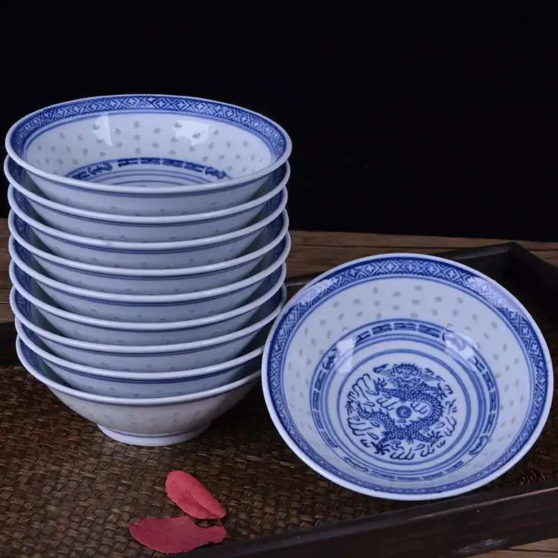 6inch Ceramic Ramen Bowl Chinese Vintage Blue And White Porcelain Tableware Soup Rice Bowls Home Restaurant Kitchen Dinnerware Oasis Select