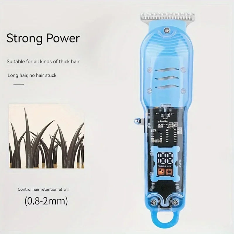 Professional Transparent Body Electric Hair Clipper for Men USB Rechargeable Trimmer Hair Cutting Machine Holiday Gift for Him Oasis Select
