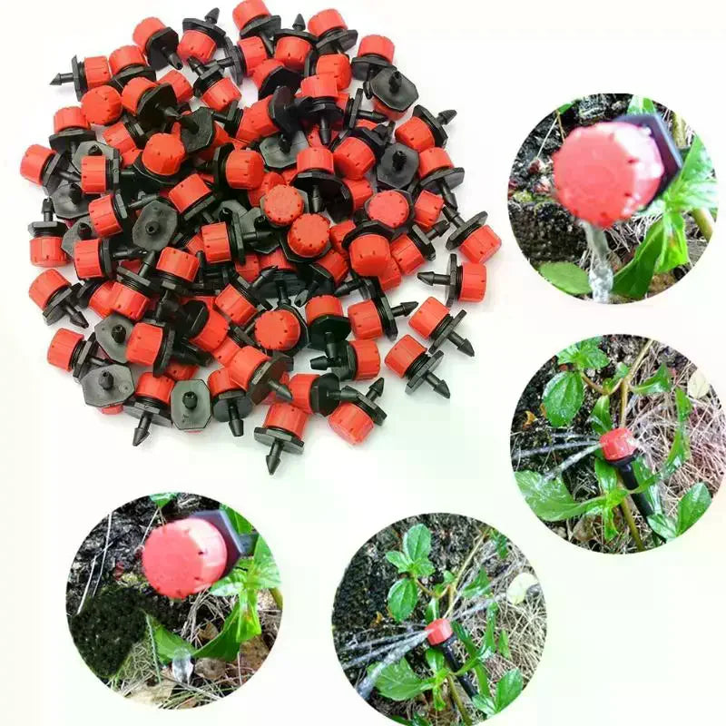50/100pcs Adjustable Water Sprinkler Thread Connection Spray Nozzle Garden Irrigation Micro Flow Dripper Oasis Select