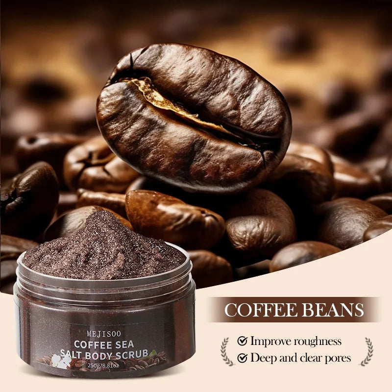 Coffee Sea Salt Body Scrub – Natural Exfoliating Cleanser 250g Body Scrub Oasis Select