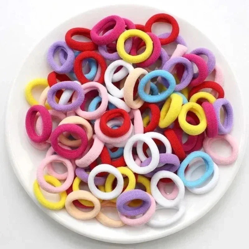 200PCS Women Girls Colorful Nylon Elastic Hair Bands Ponytail Hold Small Hair Tie Rubber Bands Scrunchie Hair Accessories Oasis Select
