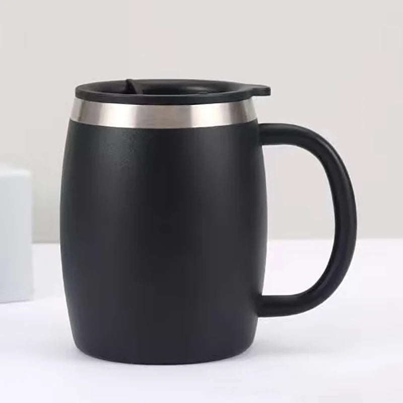 16oz Stainless Steel Insulated Coffee Beer Mug with Lid Insulated Travel Mug Oasis Select black 401-500ml