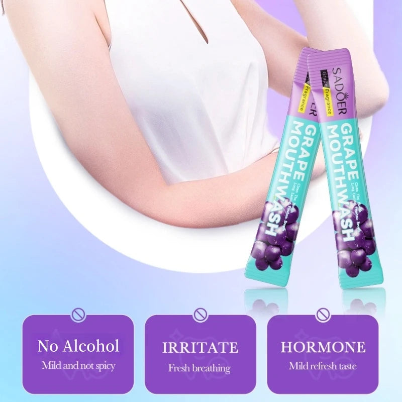 SADOER Grape Mouthwash 20 x 10ml – Fresh Breath Pods Mouthwash Pods Oasis Select