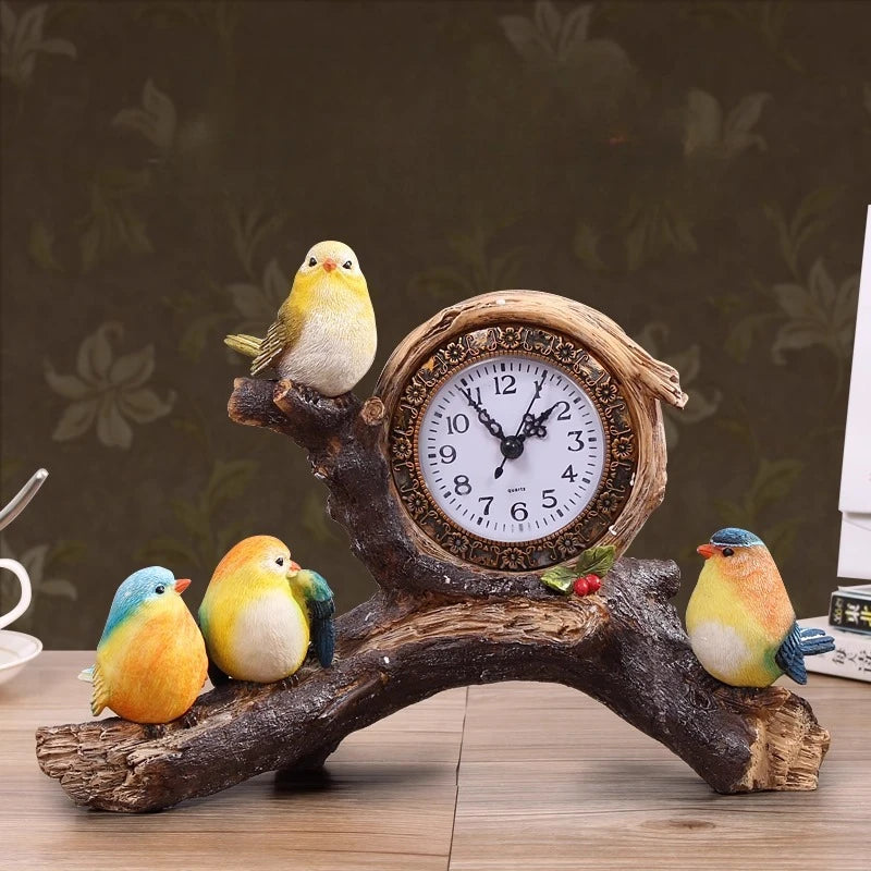 Decorative Home Fashion Clock Creative Personality Bird Table Clock Living Room Bedroom Bedside Silent Ornament Oasis Select
