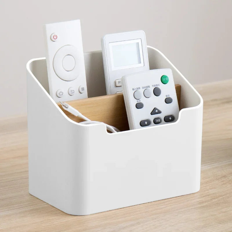 Multi-Function Remote Control Organizer Box for TV Air Conditioner Kitchen Desktop Storage Holder with Compartment Oasis Select