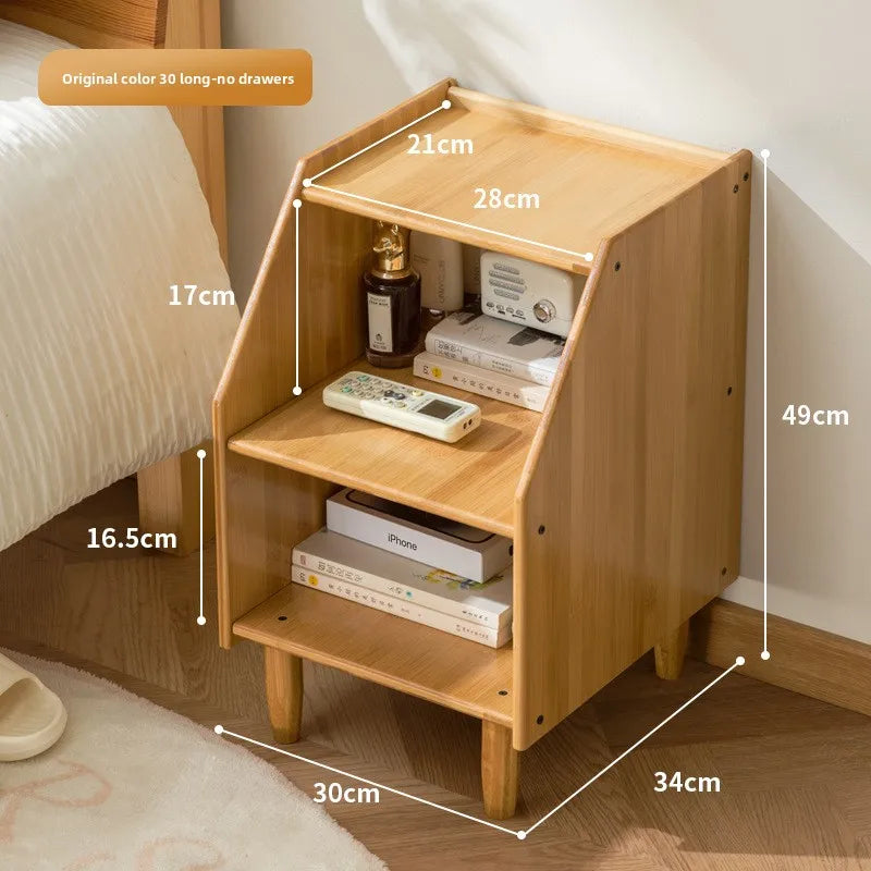 Nordic solid wood bedside table small apartment sofa side cabinet simple rattan edge storage locker corner few small cabinets Oasis Select Primary simplicity