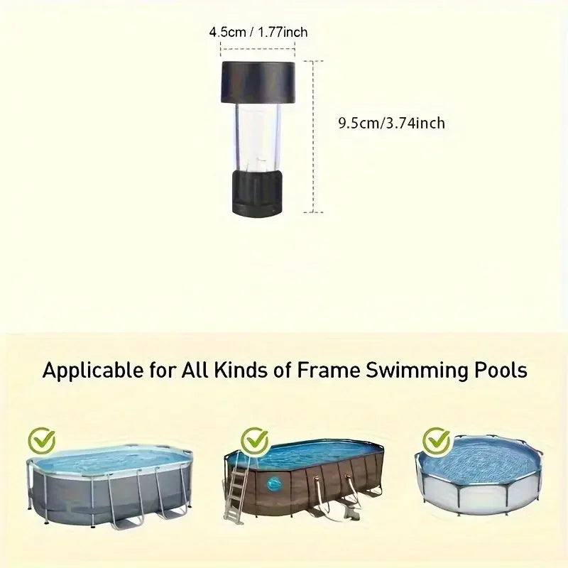 1-10PC Solar Pool Light Hanging LED Cylinder Lamp for Above Ground Pool Outdoor Garden Decoration Waterproof Warm White IP44 Use Oasis Select