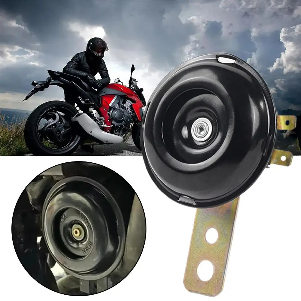 12V Motorcycle Horn Super Loud Waterproof Round Speaker Universal Scooter Motorbike E-Bikes Mopeds Electric Horn Kit Accessories Oasis Select