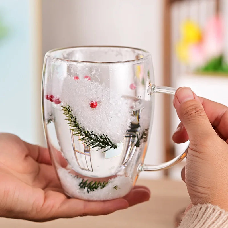 200/350ML Heat Resistant Double Wall Tea Glass Cup Beer Coffee Creative Cold Beverage Transparent Drinkware Festival Gift Cup Oasis Select