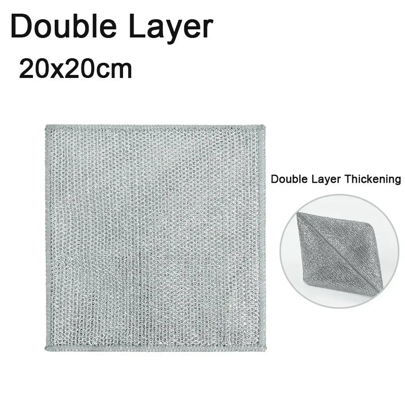 Multifunctional Non-Scratch Wire Dishcloth Wire Dishcloth Multipurpose Wire Microfiber Cloth Cleaning Cloth Magic Dish Towel Oasis Select Double Layer 10pcs