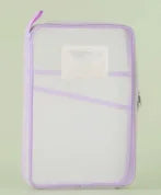 A4 Stationery Storage Bag Double-layer Mesh Zipper Bag Large Capacity Organizer Folders School Office Supplies Stationary Bag Oasis Select c-purple