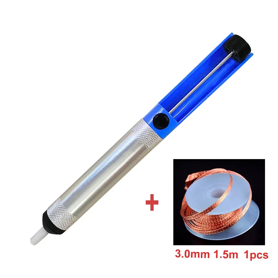 Aluminium Desoldering Suction Pump Tool Solder Sucker Suction Tin Pen Removal Device Blue Vacuum Soldering Iron Desolder Oasis Select