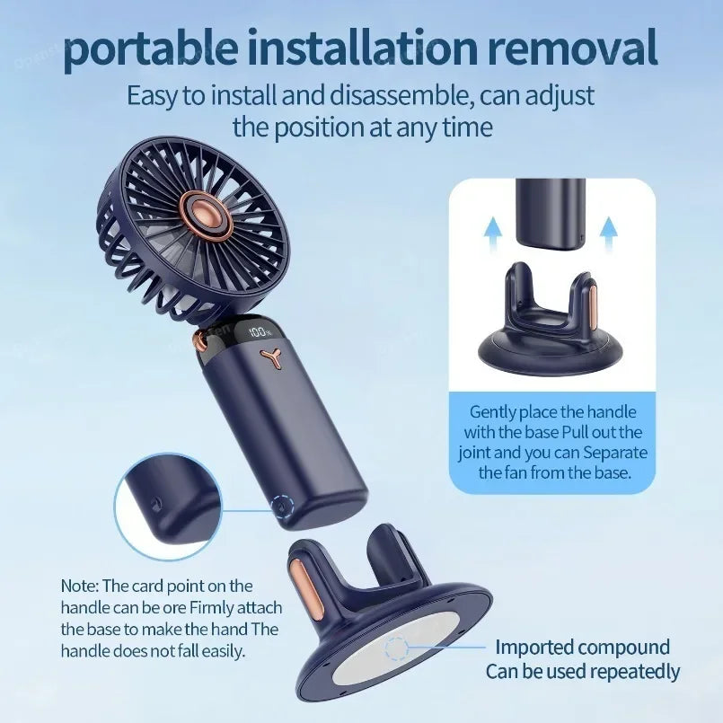 URGGU Mini Portable Neck Fan – 5-Speed USB Rechargeable