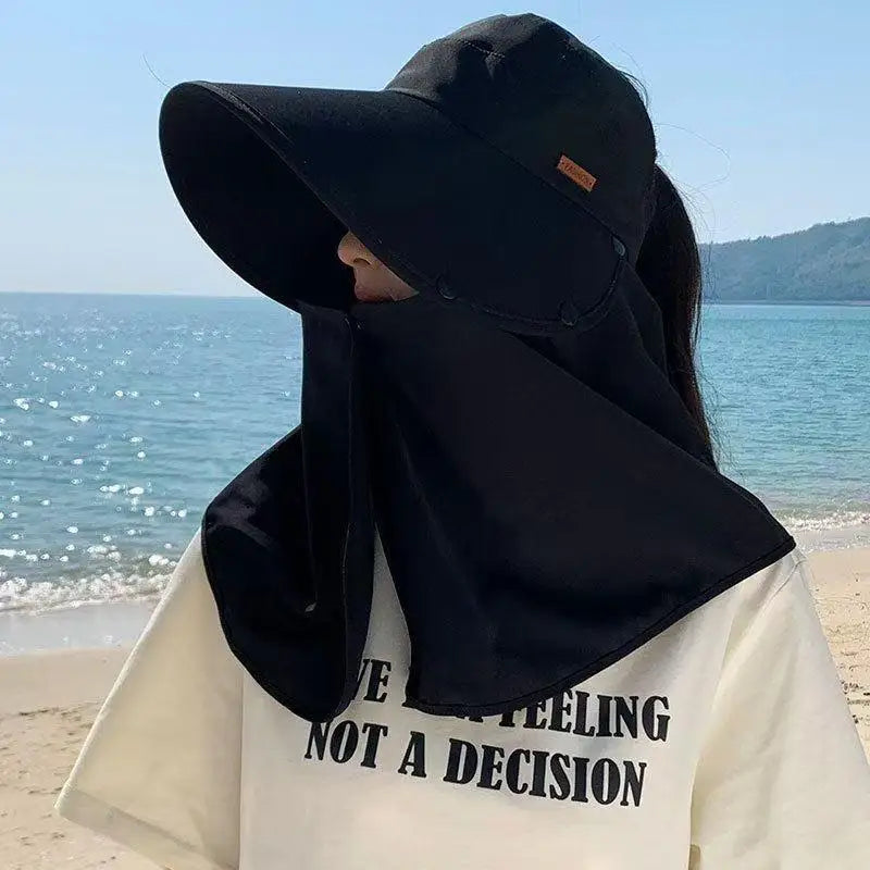 Women Anti UV Sunshade Shawl Cap Detachable Wide Brim Visor For Outdoor Sports Beach Travel Accessory Oasis Select A1
