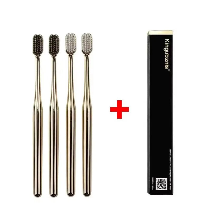 4/1pcs Luxury Soft Toothbrush Men Women Adult Tooth Brush Gold Silver Dental Brushes Elegance Gentle Toothbrushes Drop Shipping Oasis Select Mix-4pcs 4