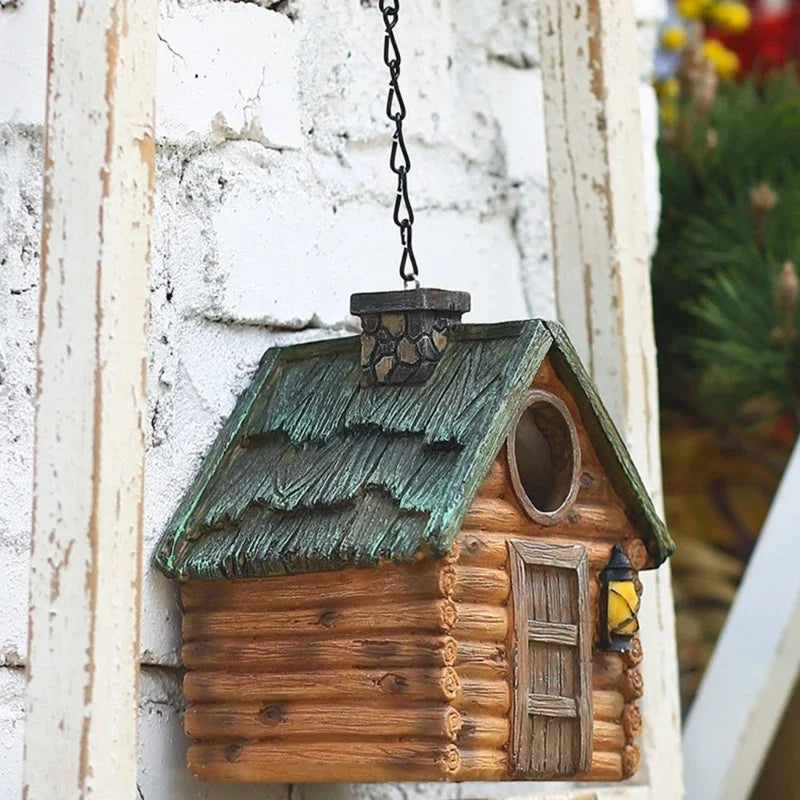 Resin Hanging Birds Nest Bird Cage Egg Caged Bird House Outdoor Decorative Nest Hanging Parrot Nest Houses Pet Bedroom N84C Oasis Select