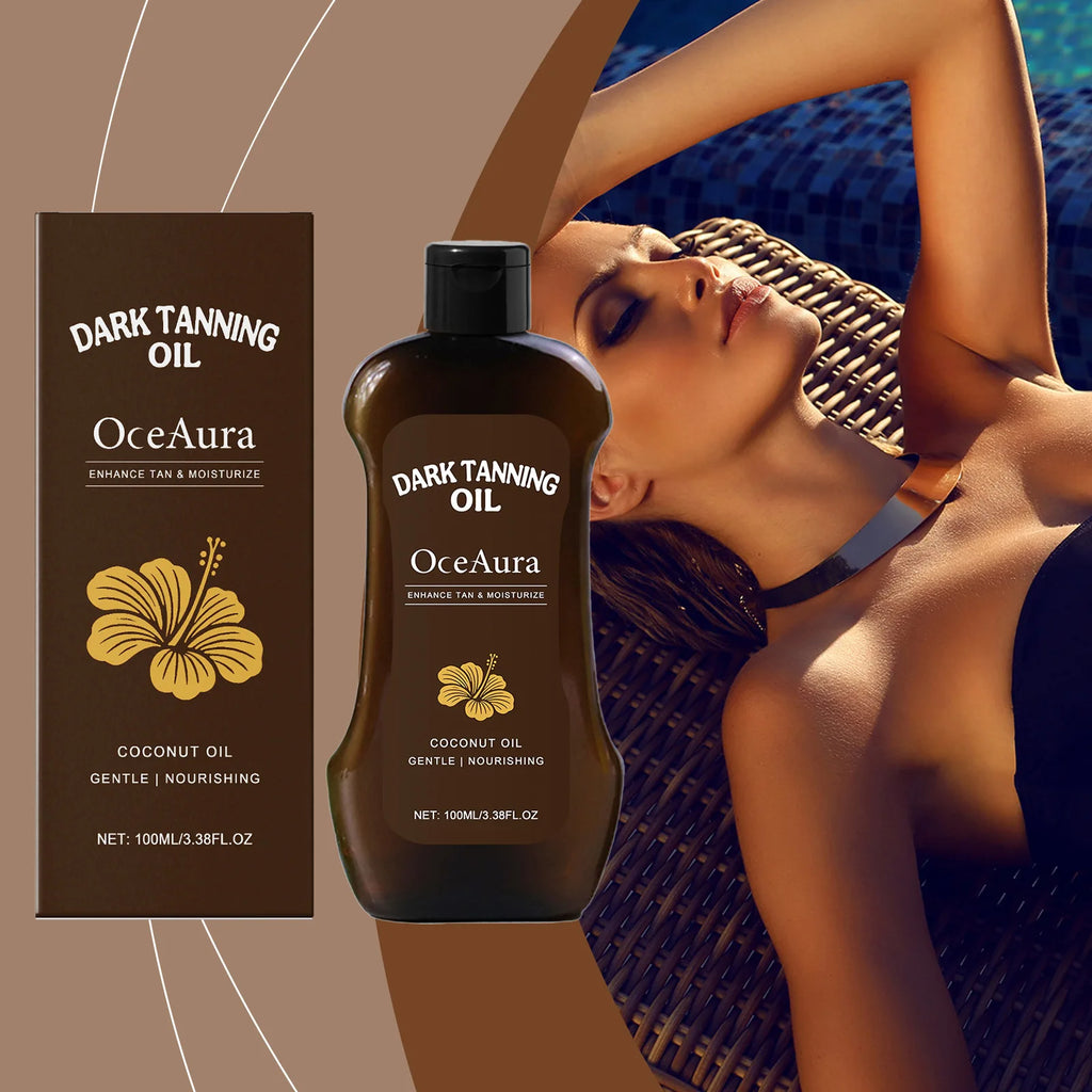 OCEAURA Coconut Dark Tanning Oil & Bronzer – 100ml Self Tan