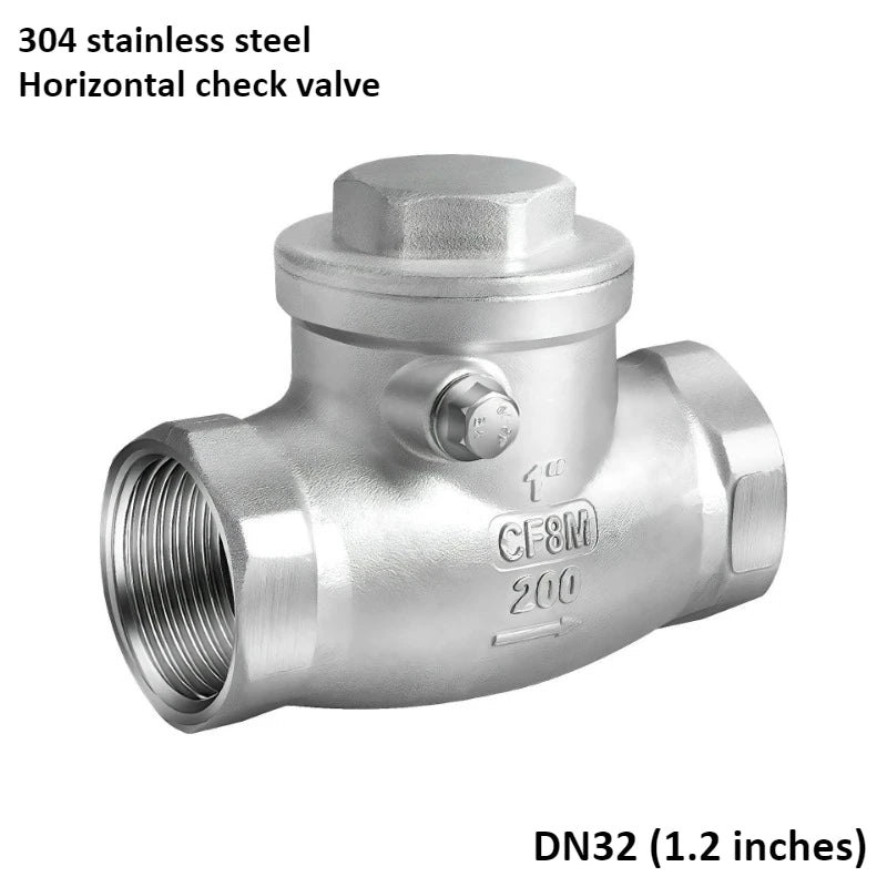 304 Stainless Steel Horizontal Check Valve 2/3/4/6 Point Swing Check Valve Internal Thread Oasis Select DN32 (1.2 inches) Check valve 304 Stainless steel