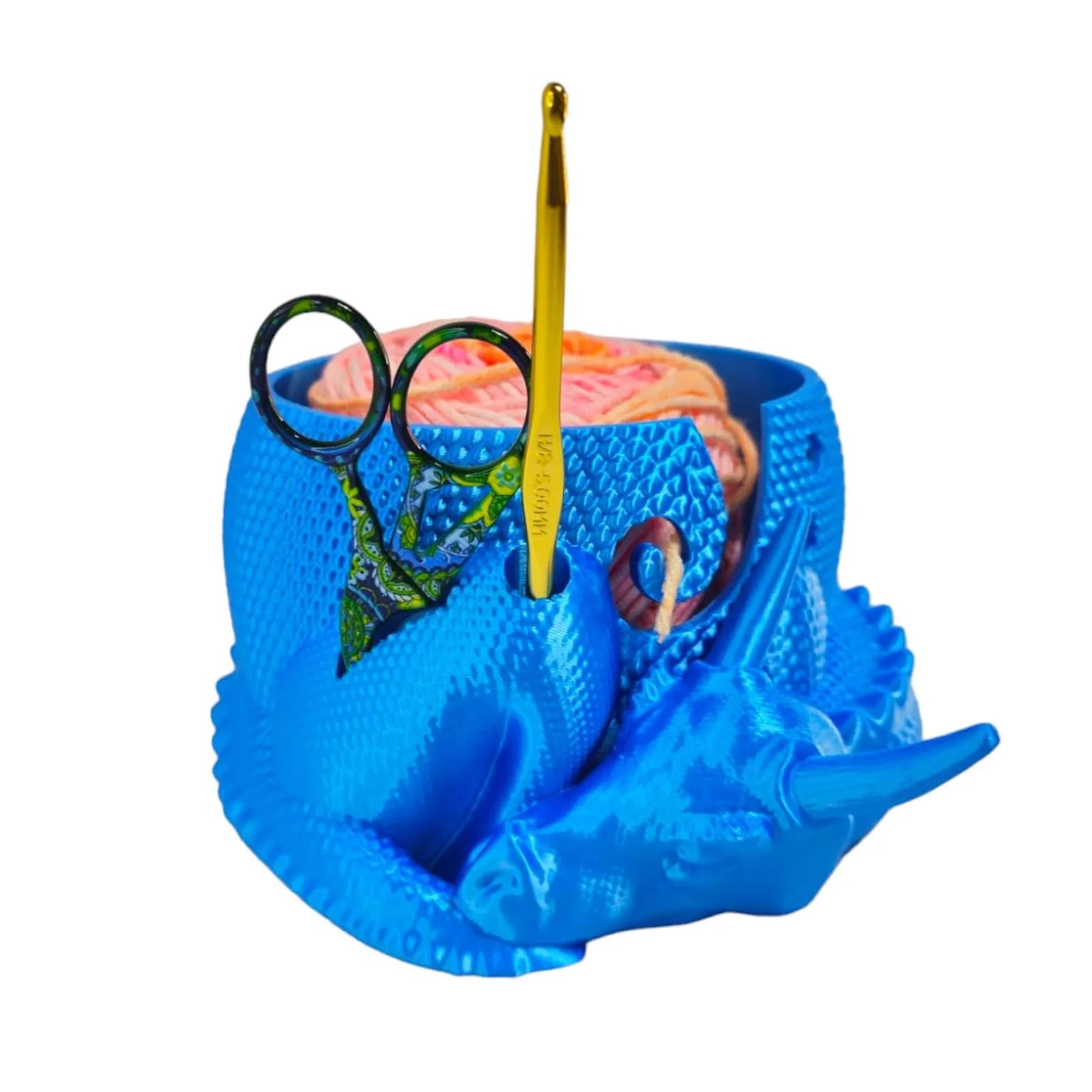 3D Printed Dragon Yarn Bowl – Knitting & Crochet Organizer Yarn Bowl Organizer Oasis Select Blue One Size