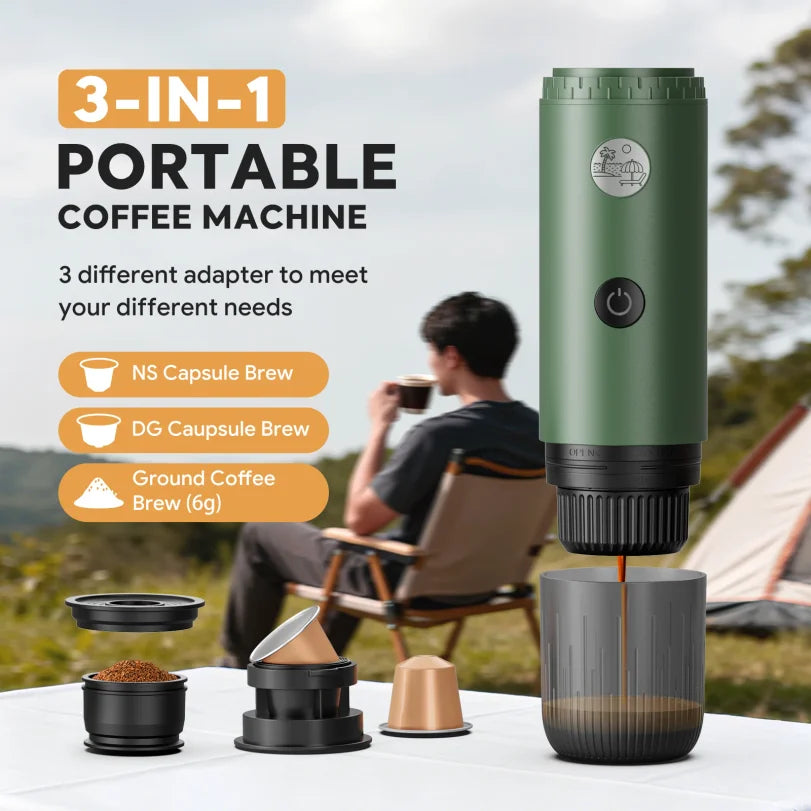 Portable Espresso Machine 3-in-1 Travel Coffee Maker for Camping Hiking Office Self-Heating with USB-C 2026new Oasis Select