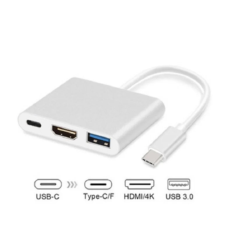 3 IN 1 USB C HUB Type C to 4K HDMI-Compatible Adapter Cable Converter USB DP 100W Type C Charging Converter for Laptop Macbook Oasis Select 1 PCS
