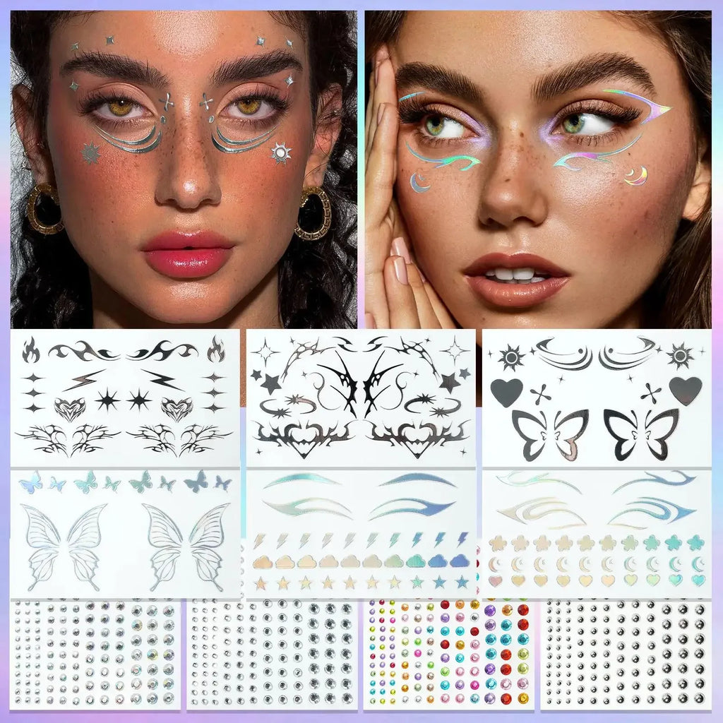 MLSMILE 3D Laser Face Stickers – Eye Makeup Temporary Tattoos