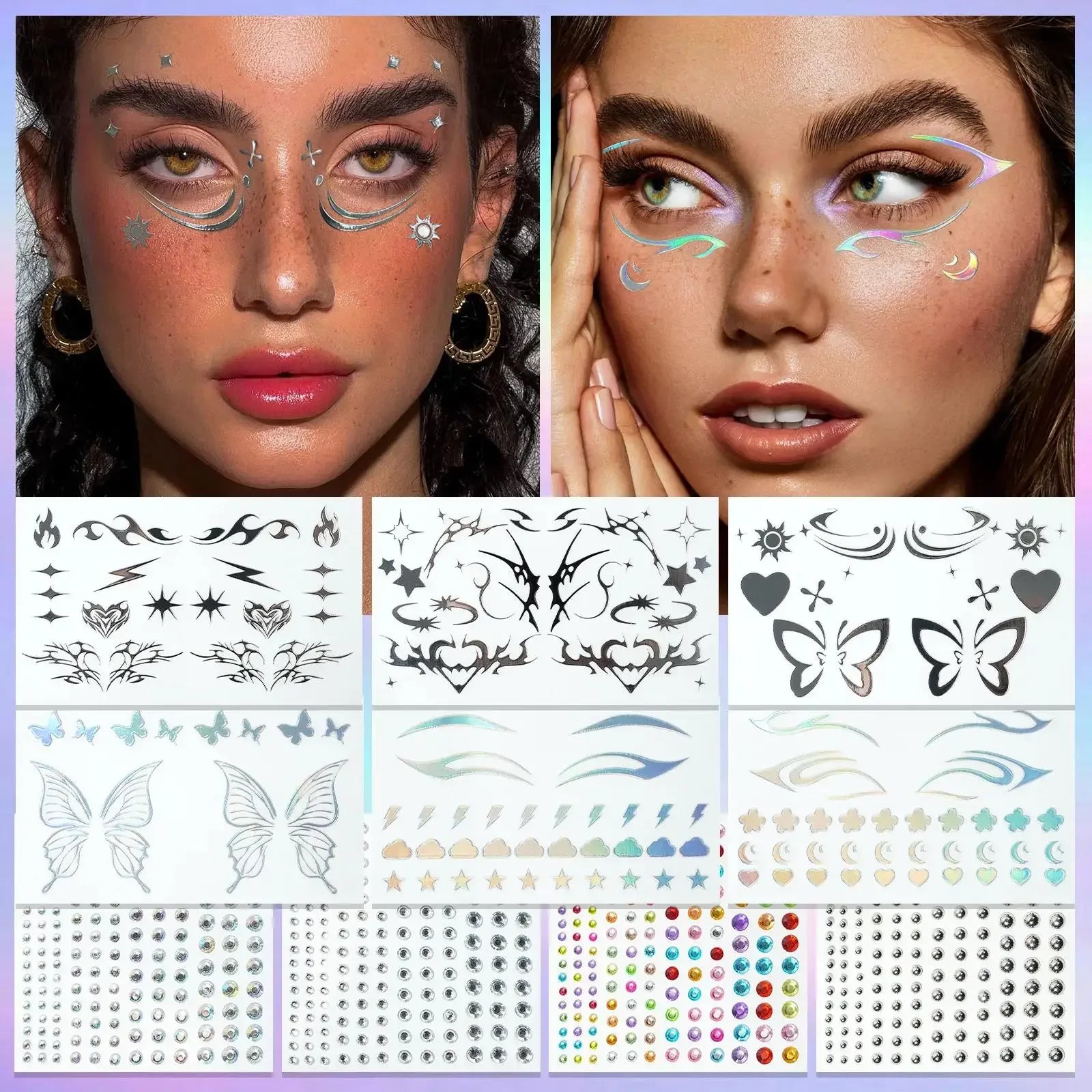 MLSMILE 3D Laser Face Stickers – Eye Makeup Temporary Tattoos