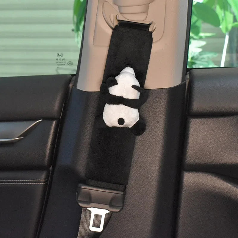 Automobile Safety Belt Decoration Cartoon Panda Safety Belt Shoulder Pad Plush Automobile Accessories Car Decorations Oasis Select