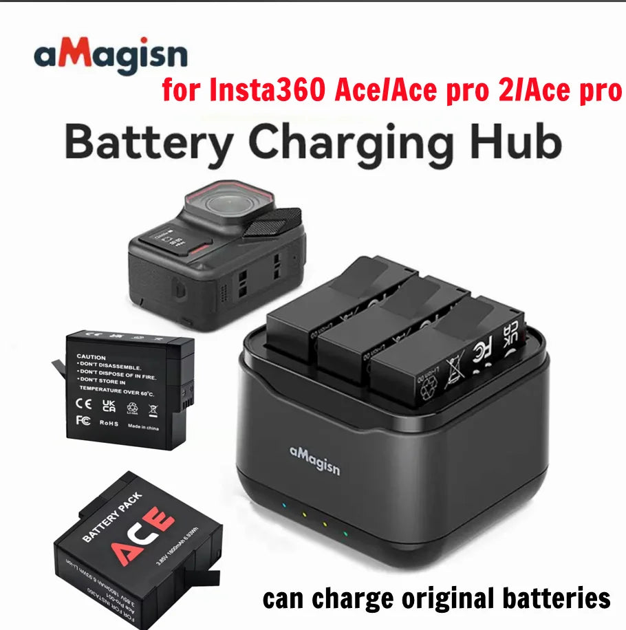 Insta360 Ace Pro 2 Triple Battery Charging Hub | USB-C 5V/3A