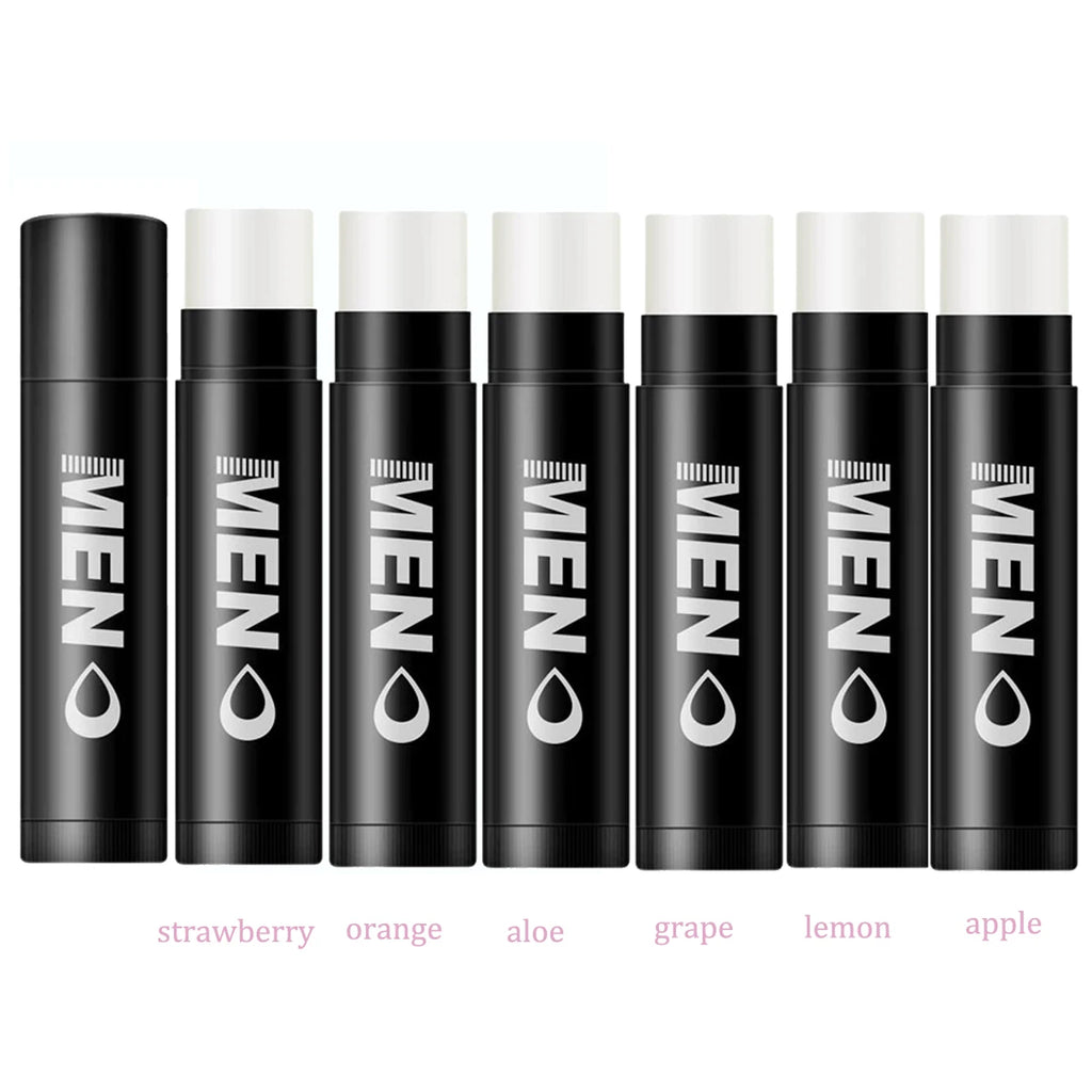 Hydrating Men's Lip Balm with Natural Finish, 8 Scents Mens Moisturizing Lip Balm Repairing Dry Cracked Lips Daily Lips Care Oasis Select